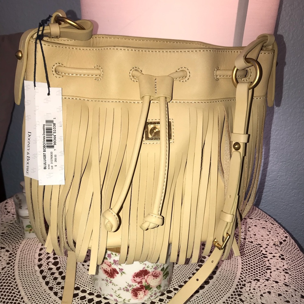 NWT Dooney & Bourke Lulu Christa Drawstring Fringe